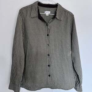 Christopher & Banks Houndstooth Button-Down Shirt, Size L